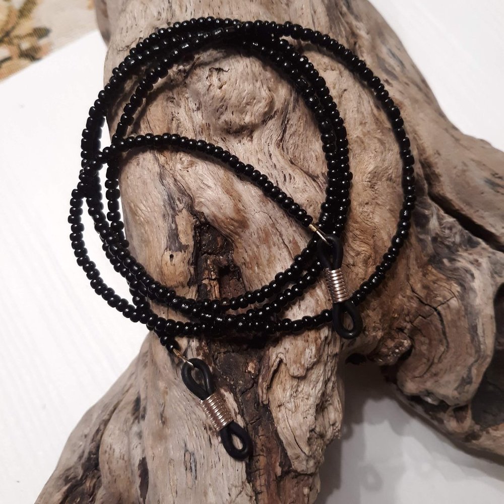 COPY - Simple Black Beaded Eyeglass chain